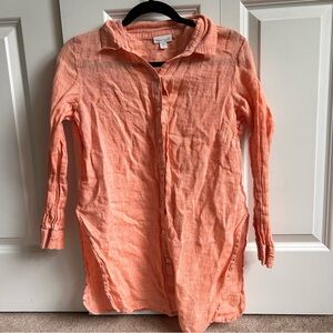 J JILL PINK LINEN SHIRT-M